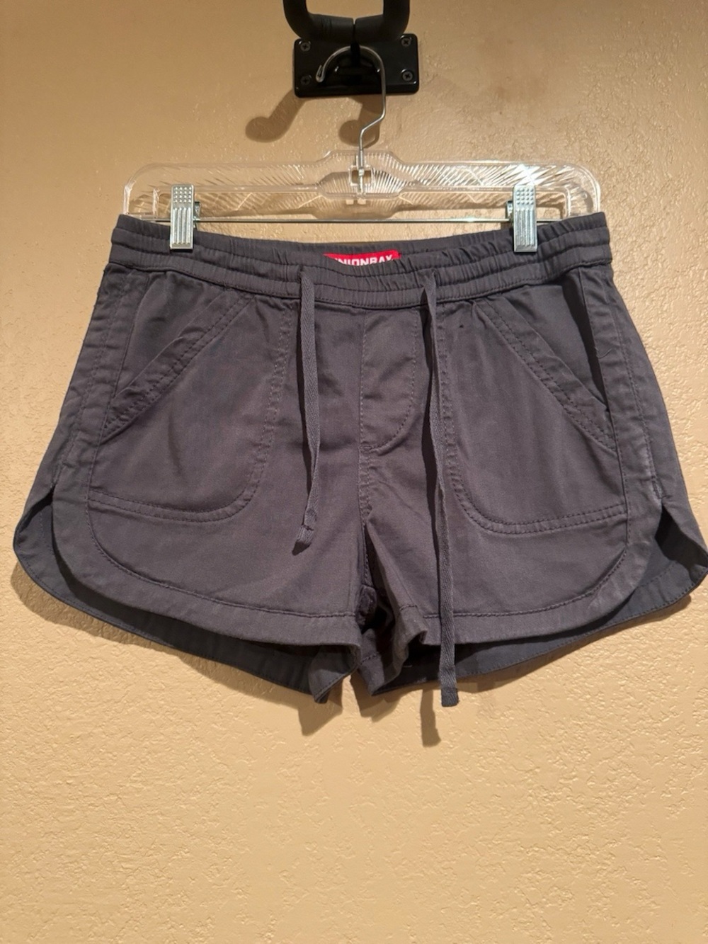 UNIONBAY Juniors Maribeth Galaxy Grey Drawstring Athletic Shorts Size Small